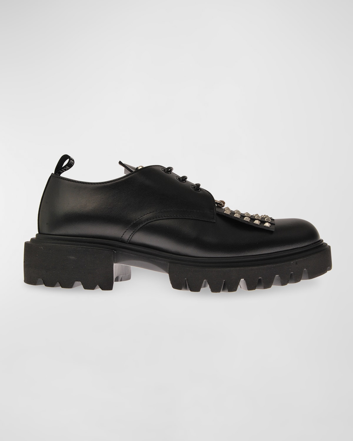 John Richmond Men's Studded Lug Sole Derby Shoes In Black