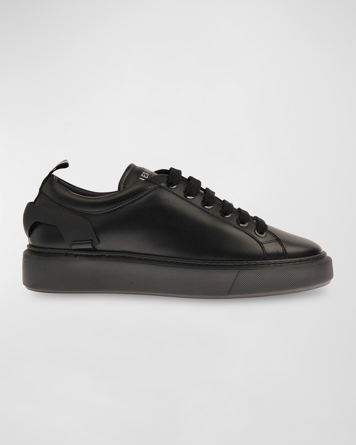 Les Hommes Men's Low-top Smooth Leather Trainers In Black