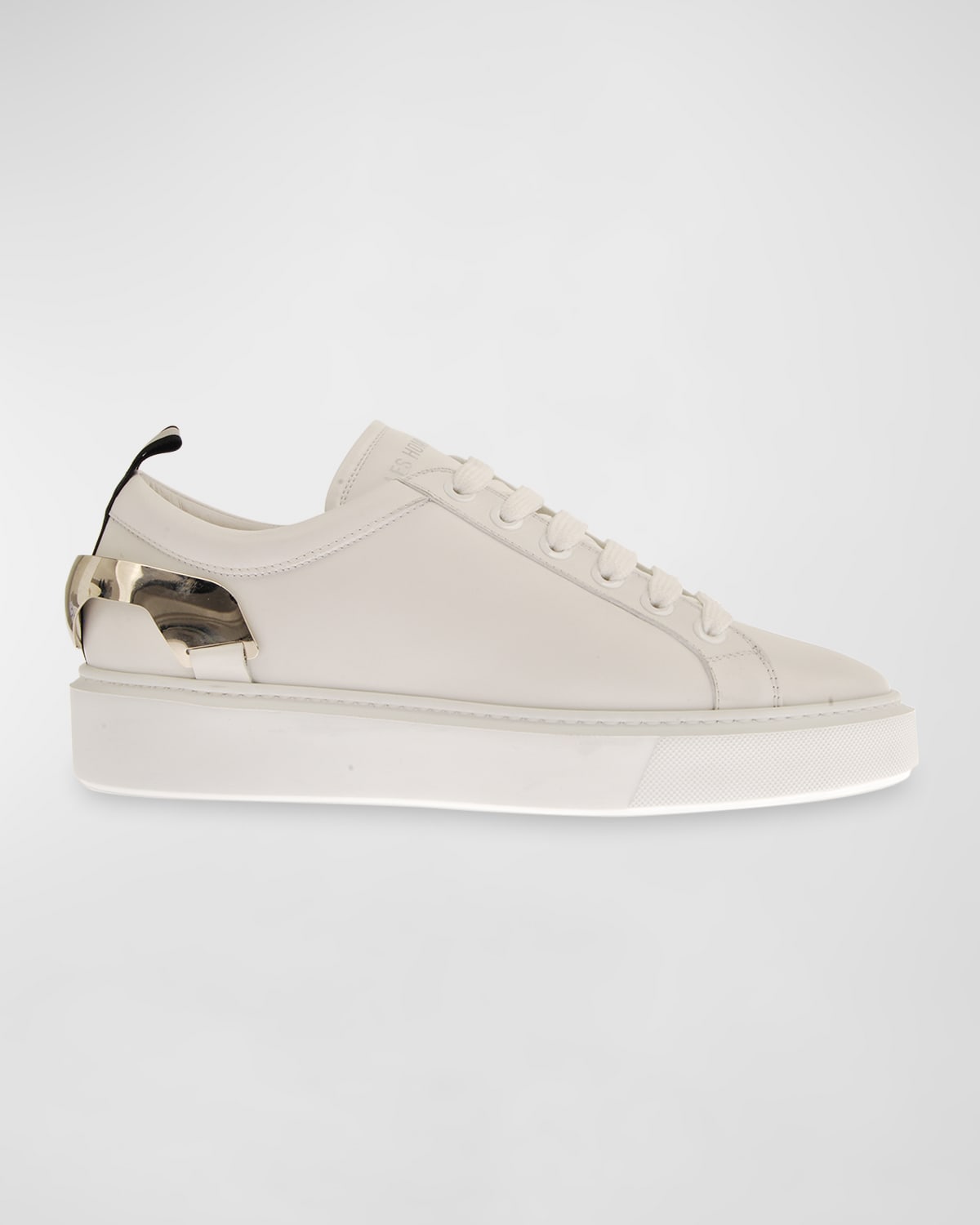 Les Hommes Men's Smooth Leather Low-top Sneakers In White