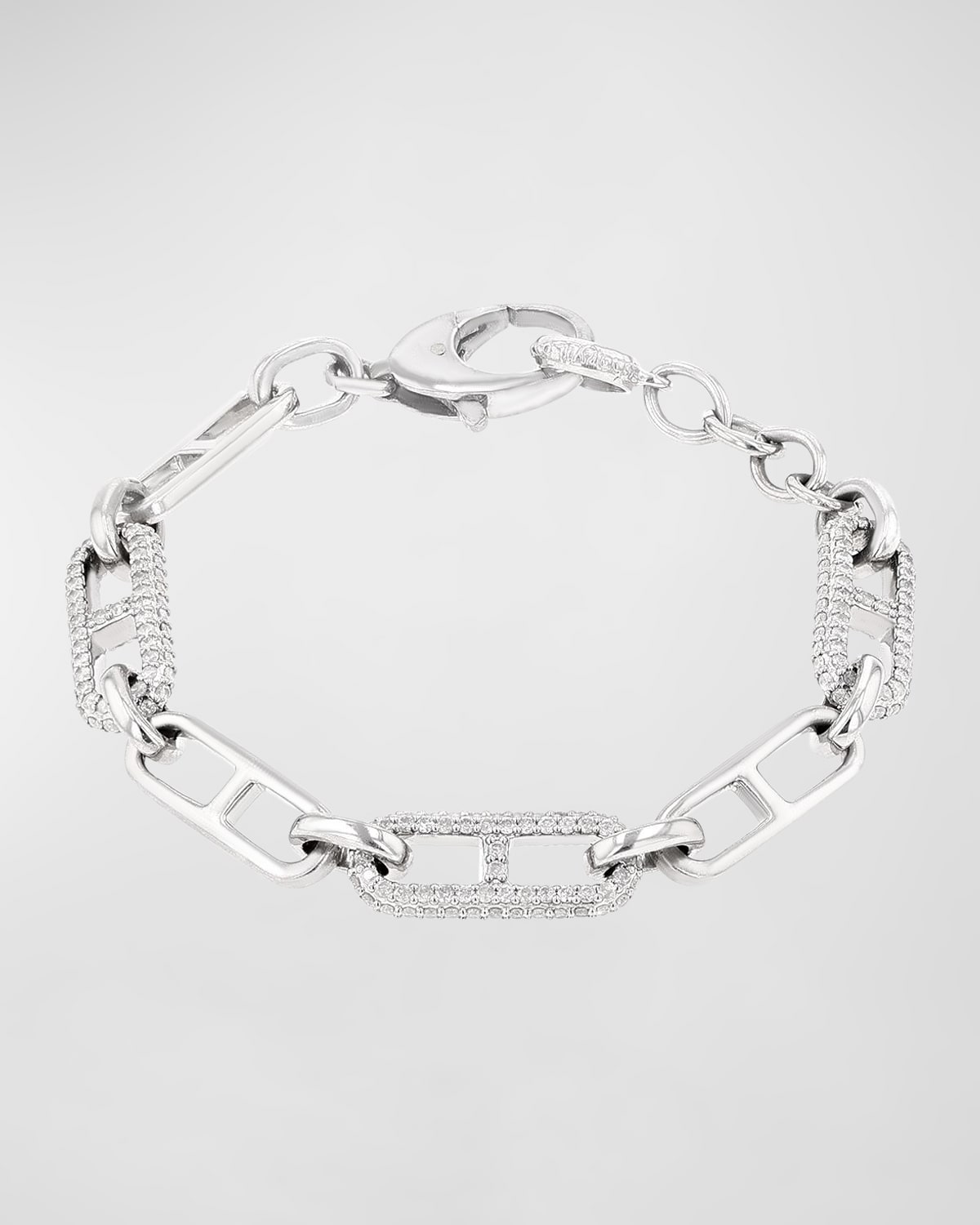 Sterling Silver Diamond Link Braclet