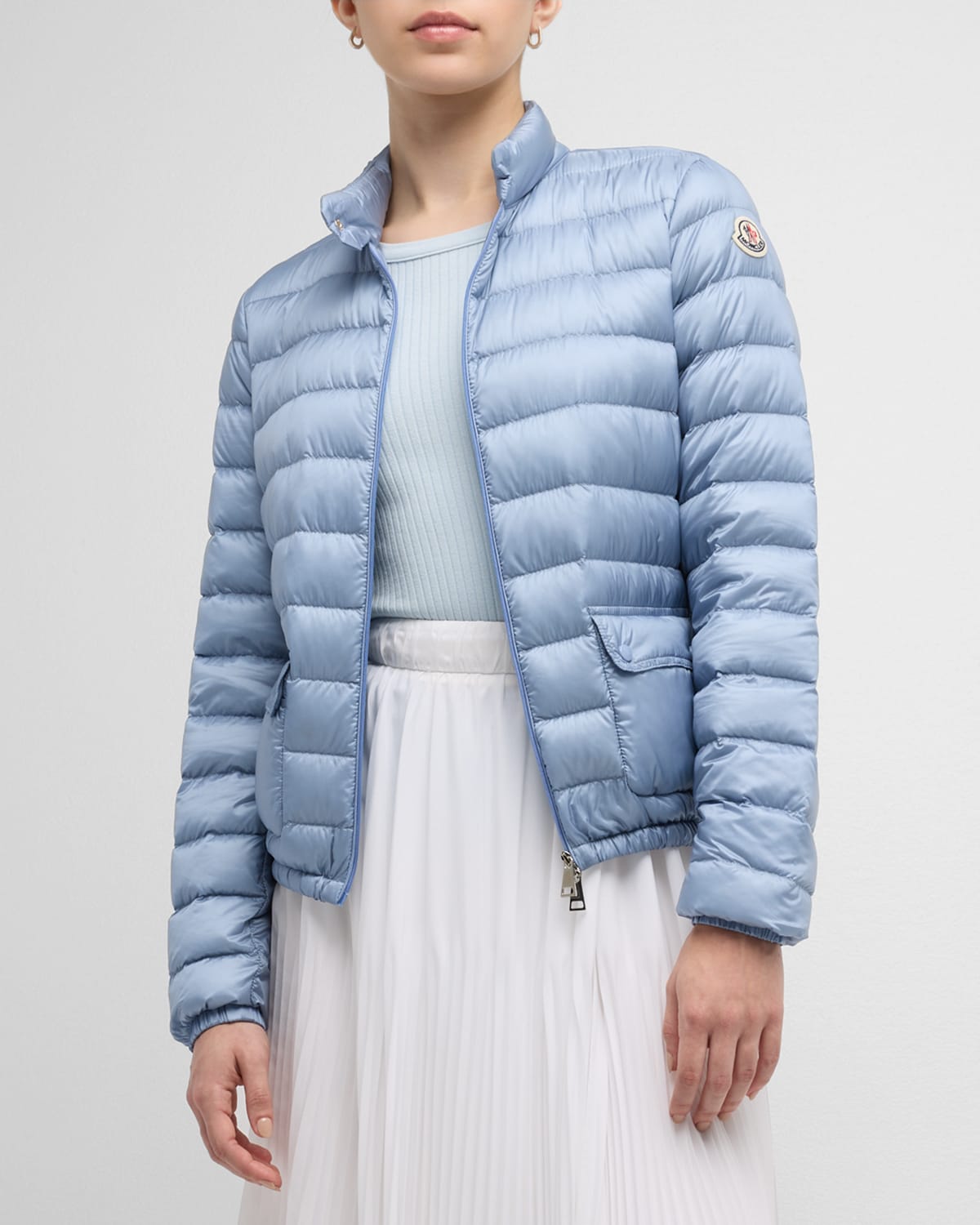 Shop Moncler Lans Puffer Jacket In Medium Blue
