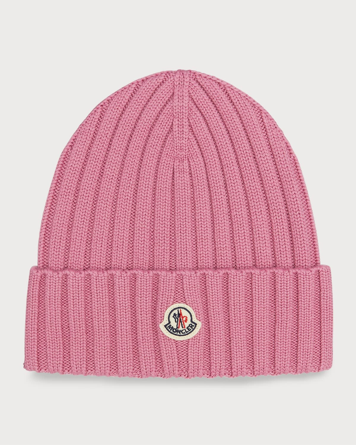 MONCLER RIBBED WOOL BEANIE W/ LOGO