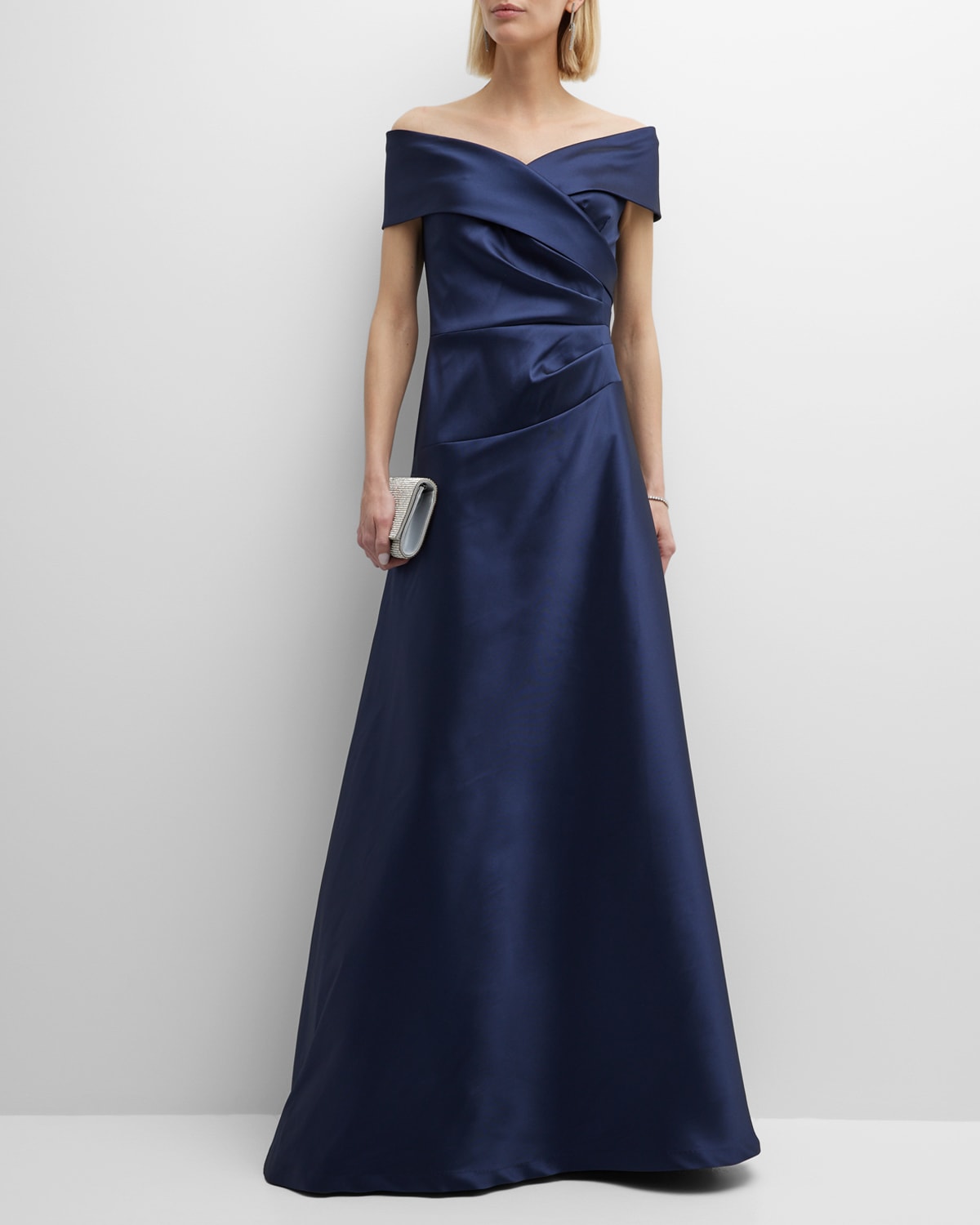 knee length dresses for ladies Metallic Jacquard A-Line Evening Gown main image 0