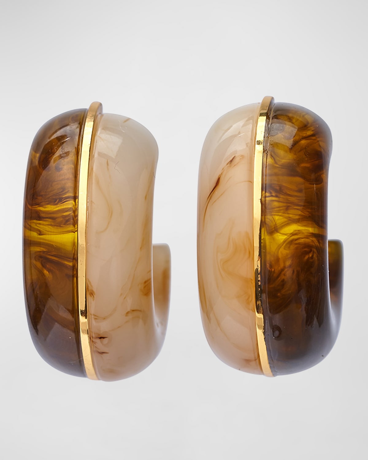Lizzie Fortunato Halo 24K Gold Plated Two-Tone Resin Hoop Earrings