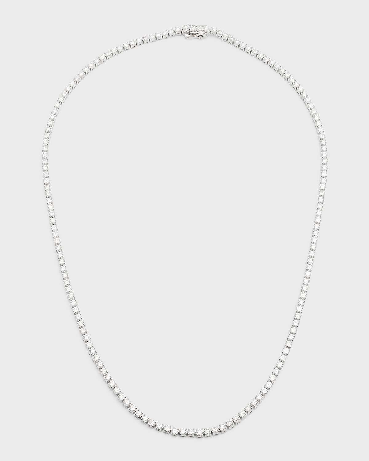 18K White Gold Round Diamond Line Necklace, 18"L, 10.0tcw