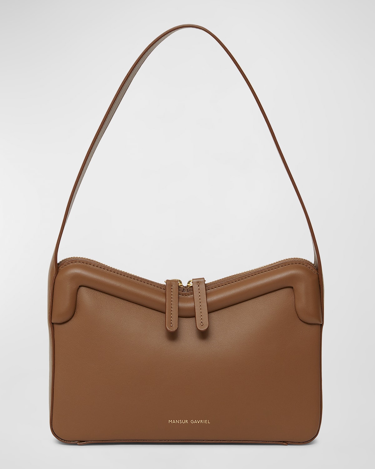 MANSUR GAVRIEL FRAME ZIP LEATHER SHOULDER BAG