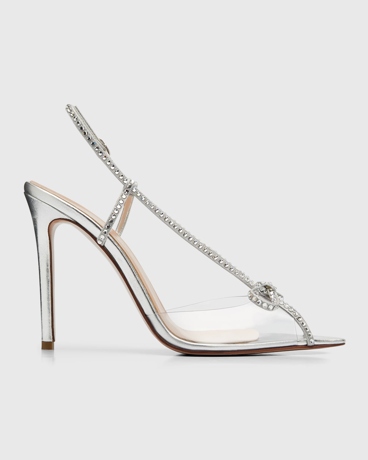 ANDREA WAZEN KAY SEE-THROUGH CRYSTAL BOW SLINGBACK PUMPS