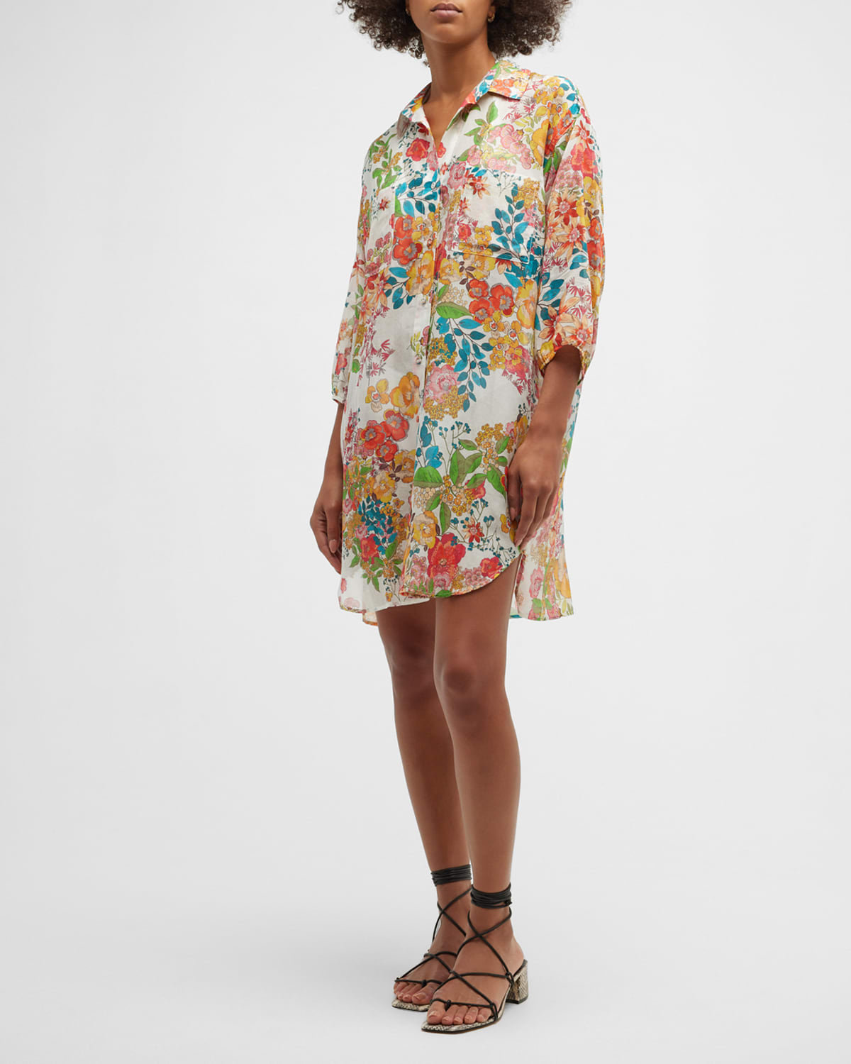 Floral Millo Button-Front Shirtdress