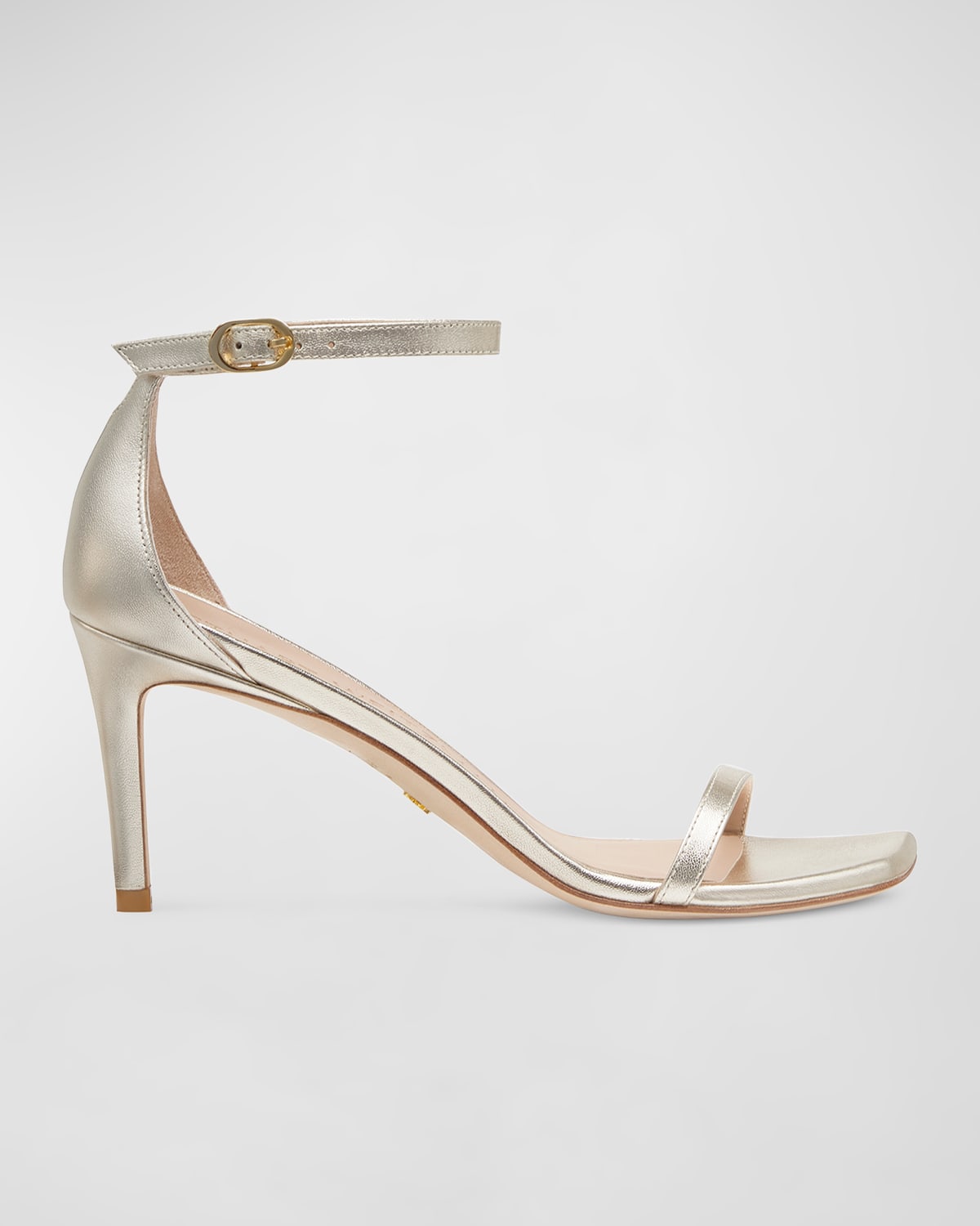 Stuart Weitzman Nudistcurve 75 Sandal In Light Gold