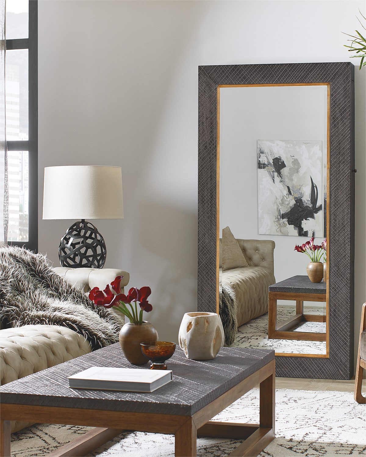 Big Sky Floor Mirror With Jewelry Storage