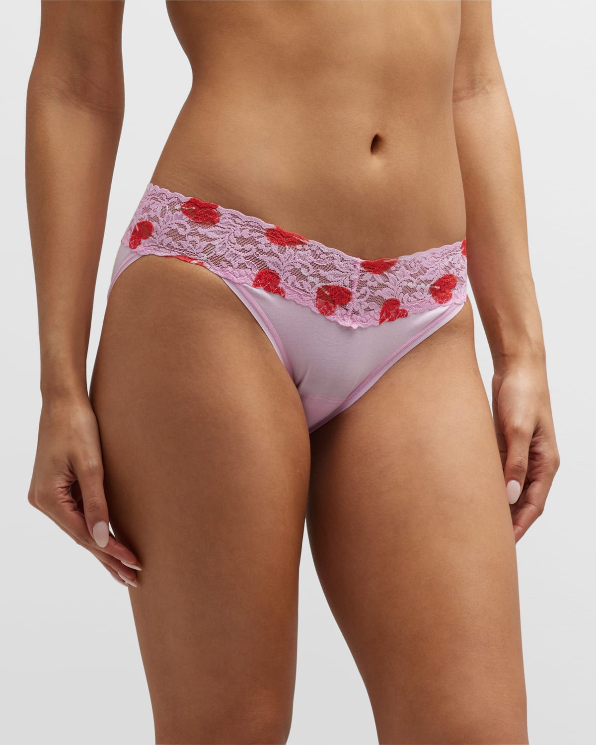 V-Front Heart-Print Bikini Brief