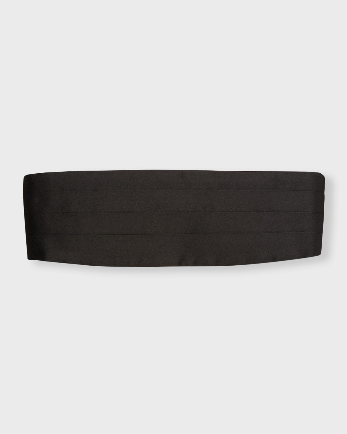 Zegna Pleated Silk Cummerbund In Blk Sld
