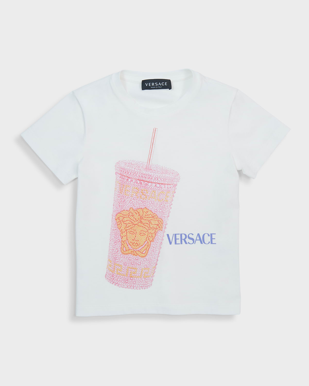 Versace Logo Graphic Print Cotton T-shirt In White