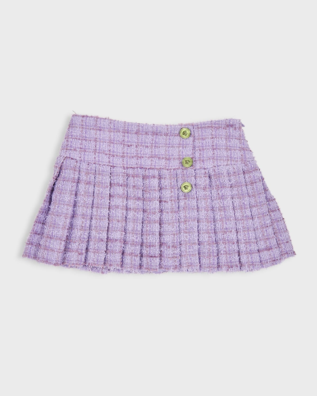 Girl's Pleated Tweed Skirt, Size 8-14