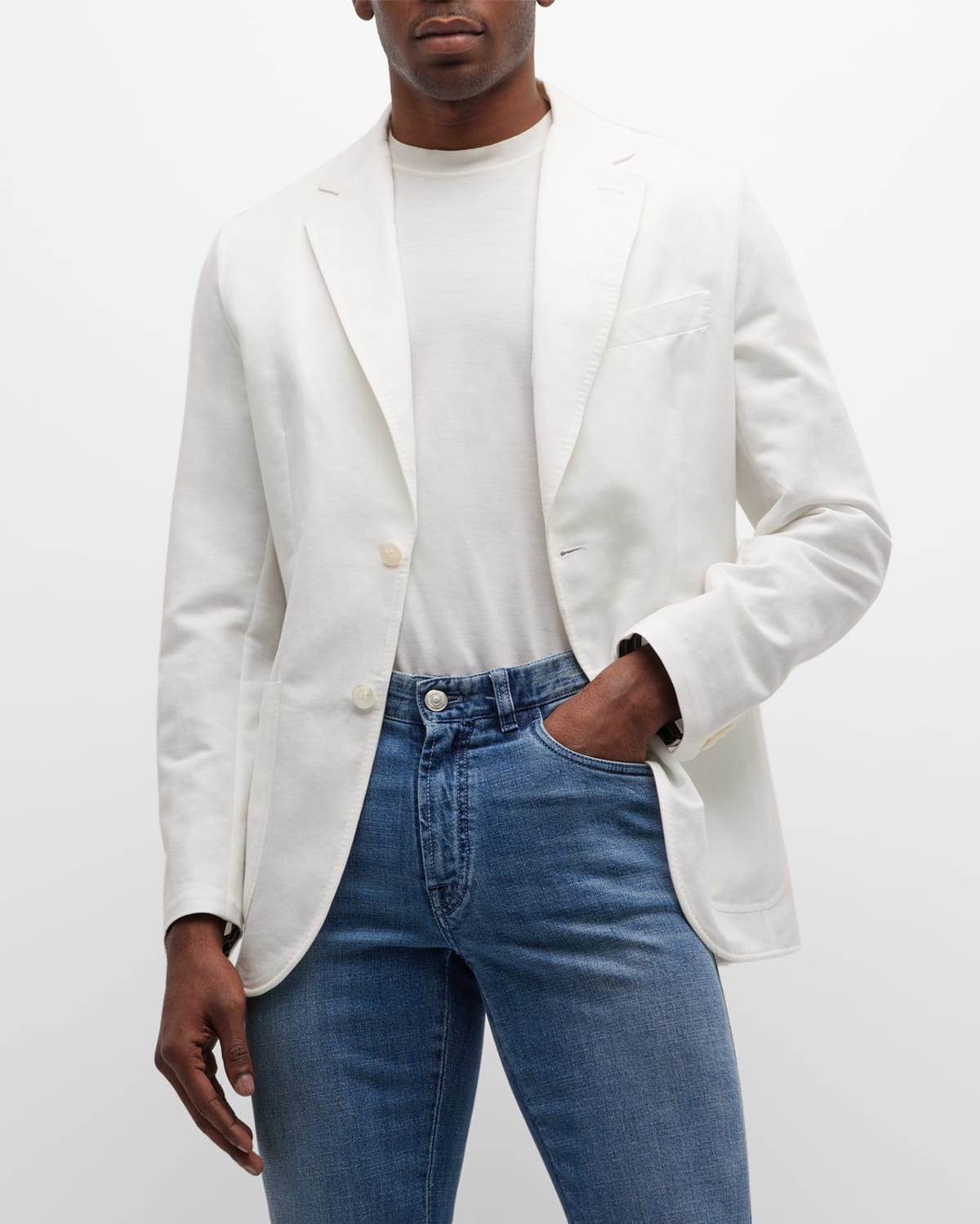 Men's Linen-Cotton Deconstructed Blazer