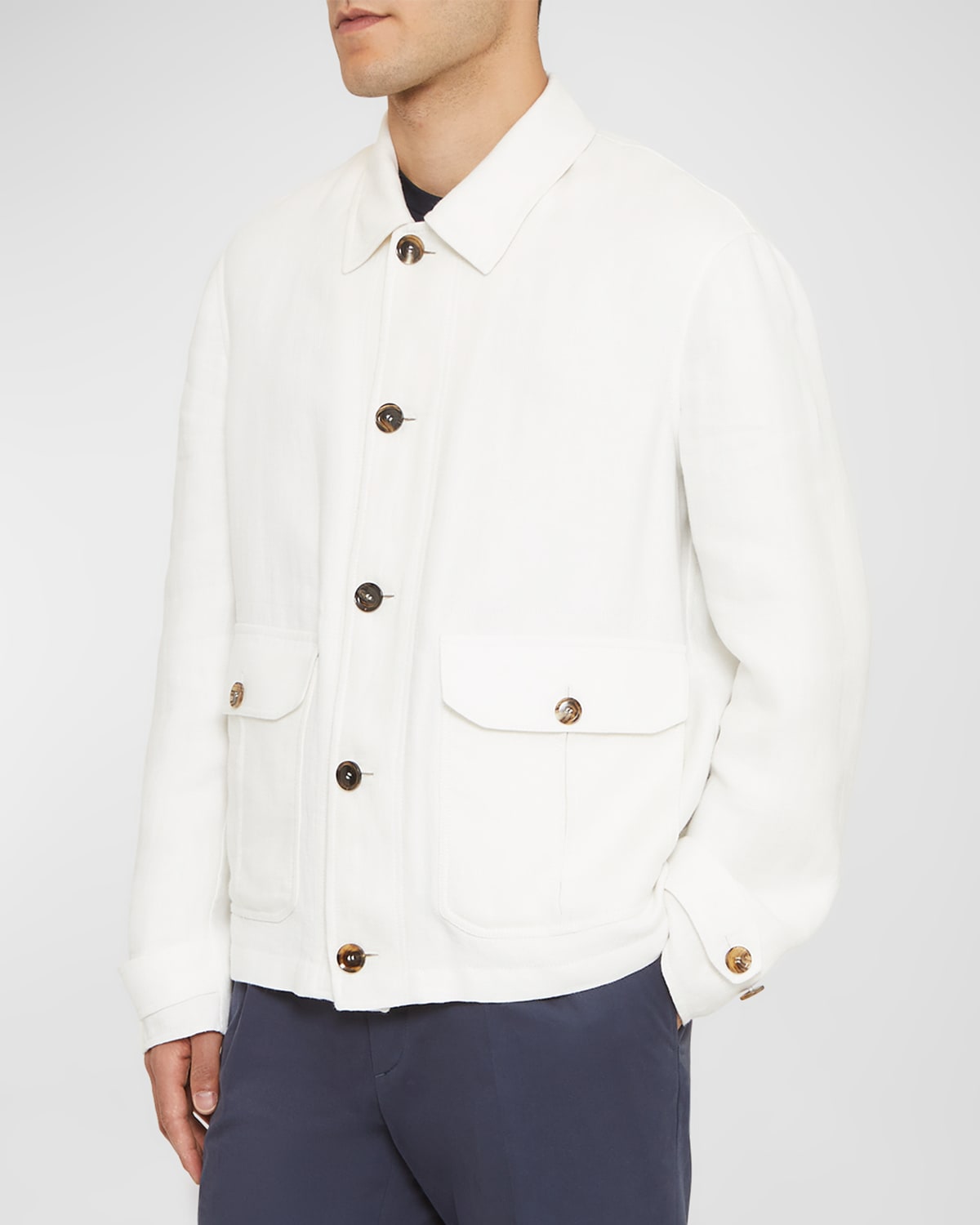 Men's Button-Down Blouson Jacket