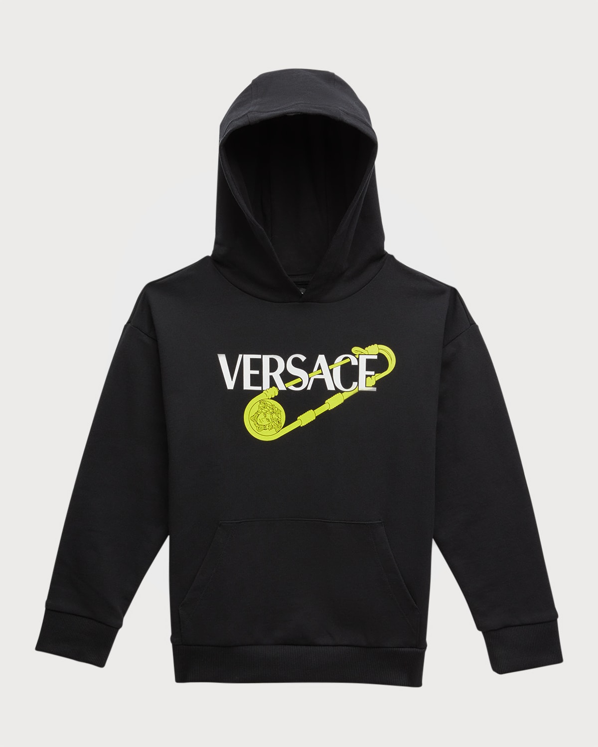 VERSACE BOY'S LOGO SAFETY-PRINT PRINT HOODIE