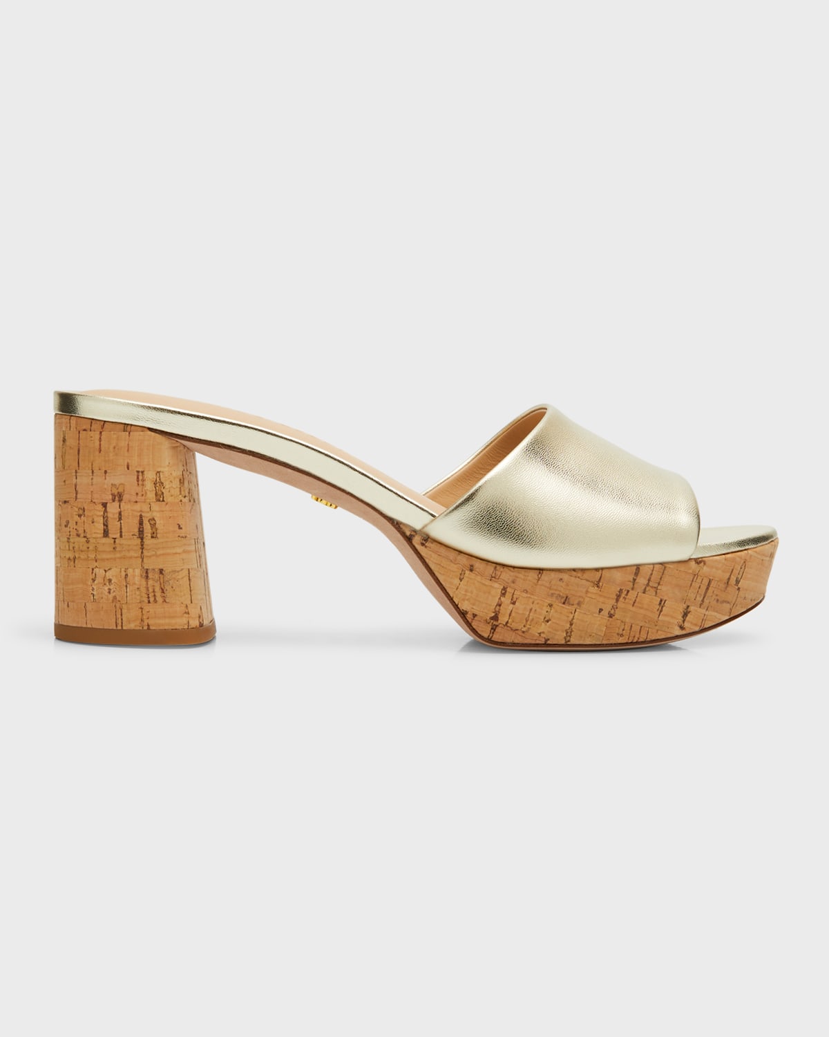 Veronica Beard Daliplatlow Metallic Cork Mule Sandals In Platinum