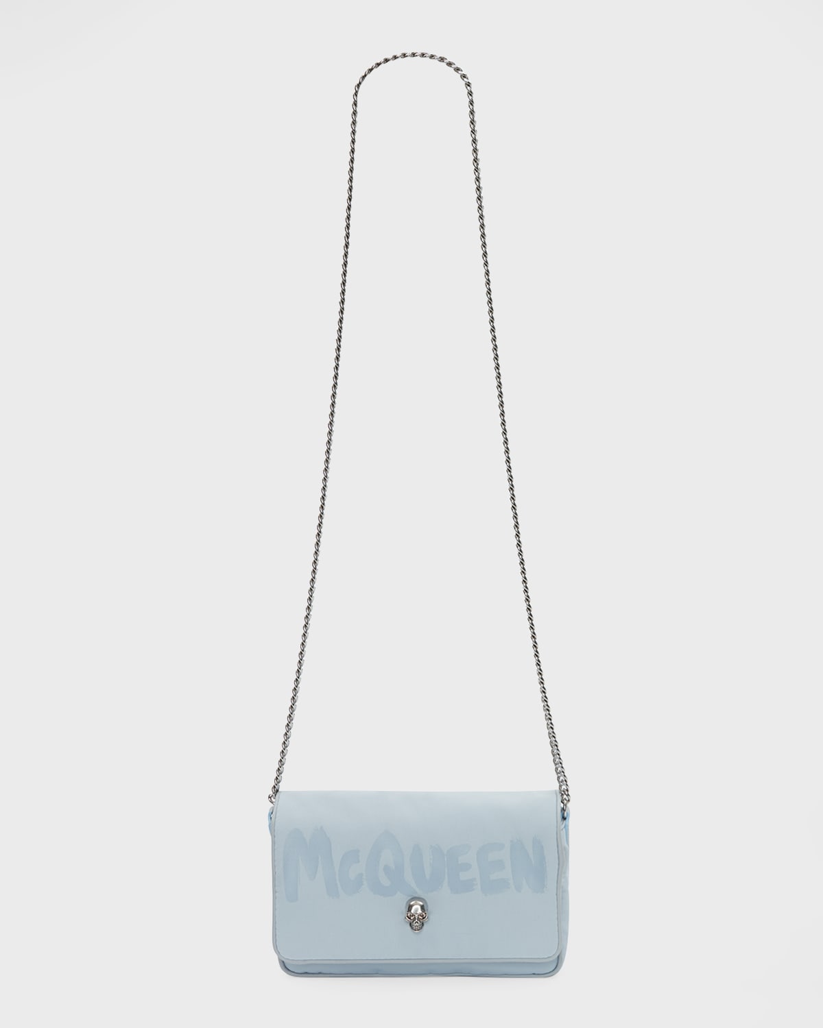 AUTH NWT $990 Alexander McQueen Small SKULL Graffiti Chain Shoulder Bag-  Multi