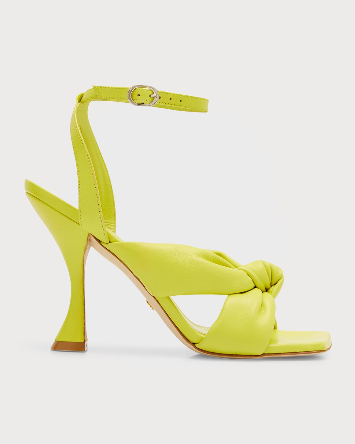 Stuart Weitzman 'knotted Ankle Strap Leather Sandals' In Pistachio