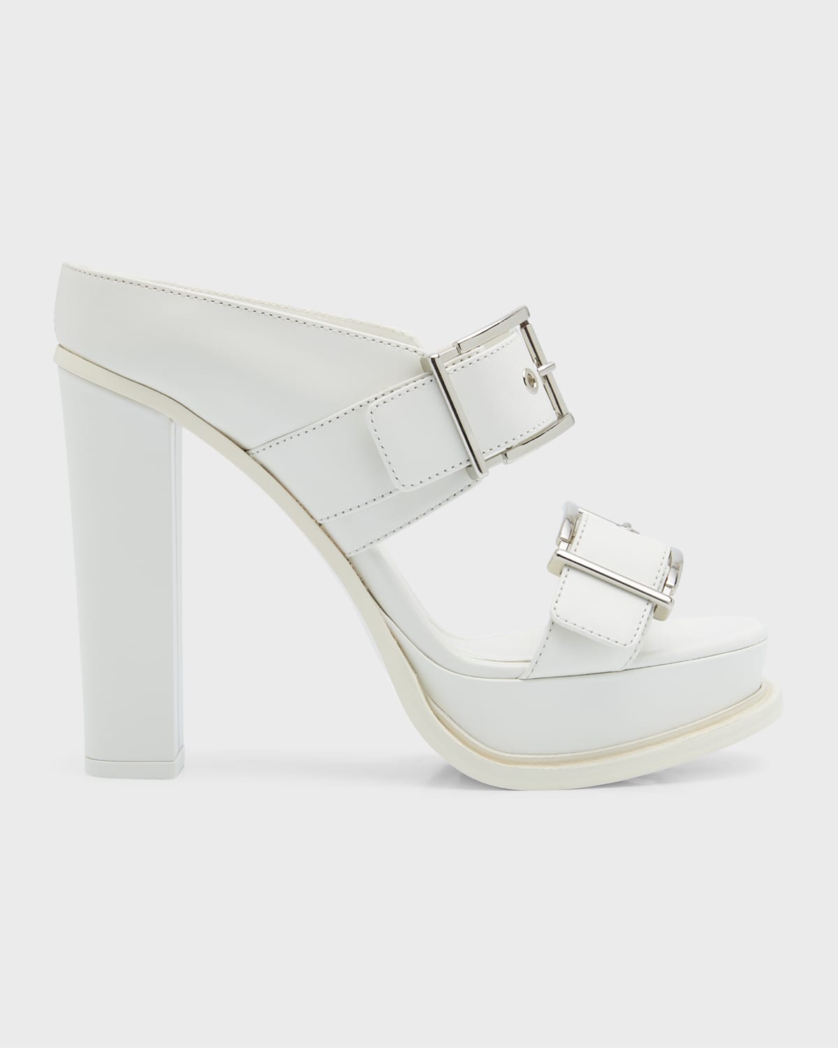 Alexander Mcqueen Alexander Mc Queen 120mm Leather Platform Sandals In White/mult