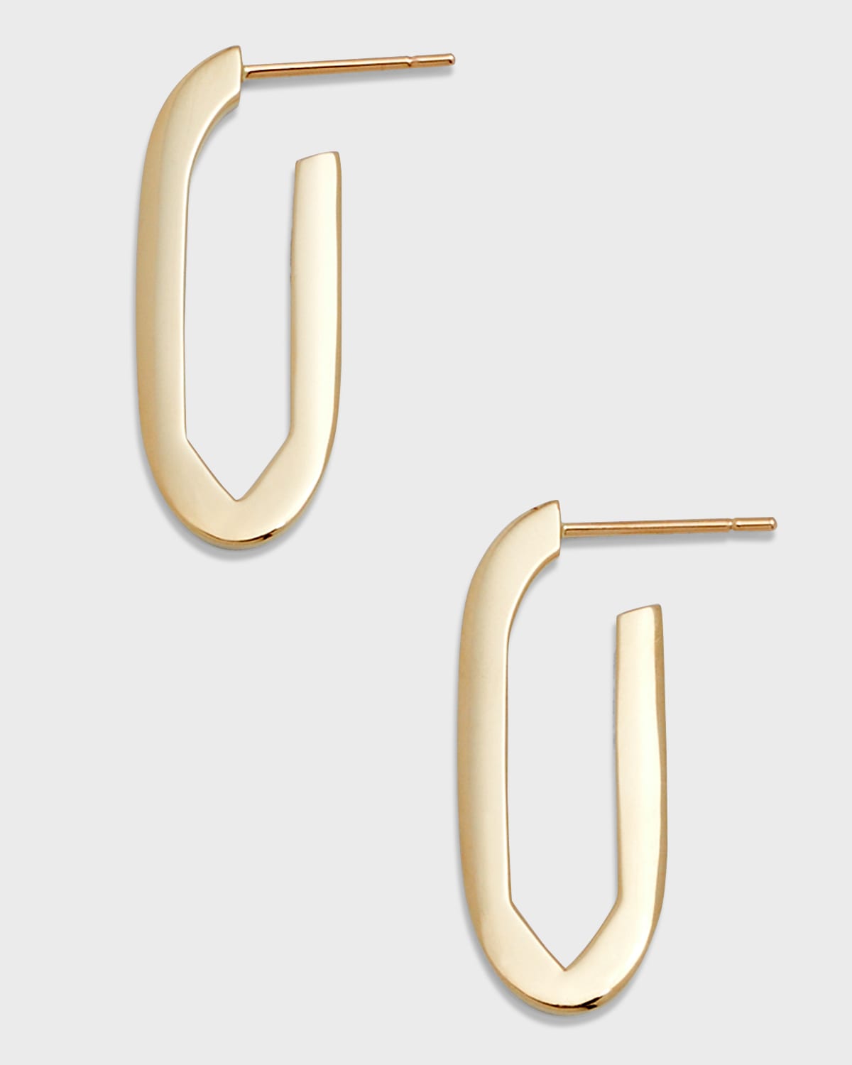 14K Gold Link Hoop Earrings