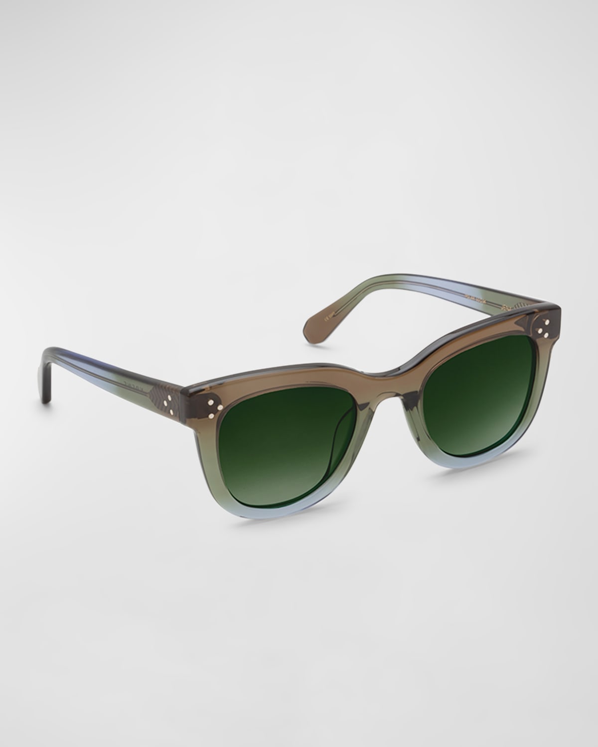 Krewe Jena Square Acetate Sunglasses In Matcha Polarized