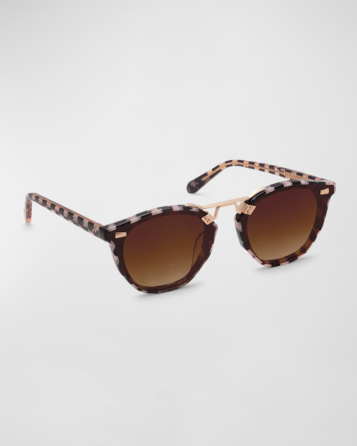 Beau Patterned Mixed-Media Aviator Sunglasses