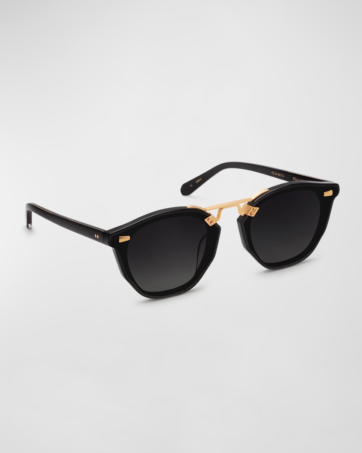 Krewe Beau Mixed-media Aviator Sunglasses In Black Shadow 24k
