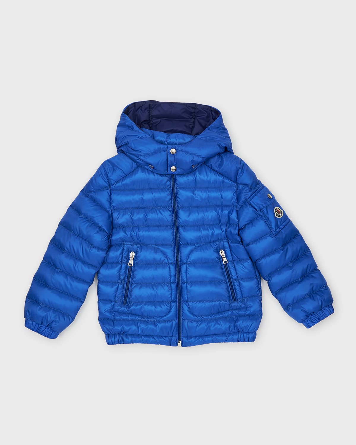 Moncler Kids' Lauros Jacket Long Season W Hood In Blue