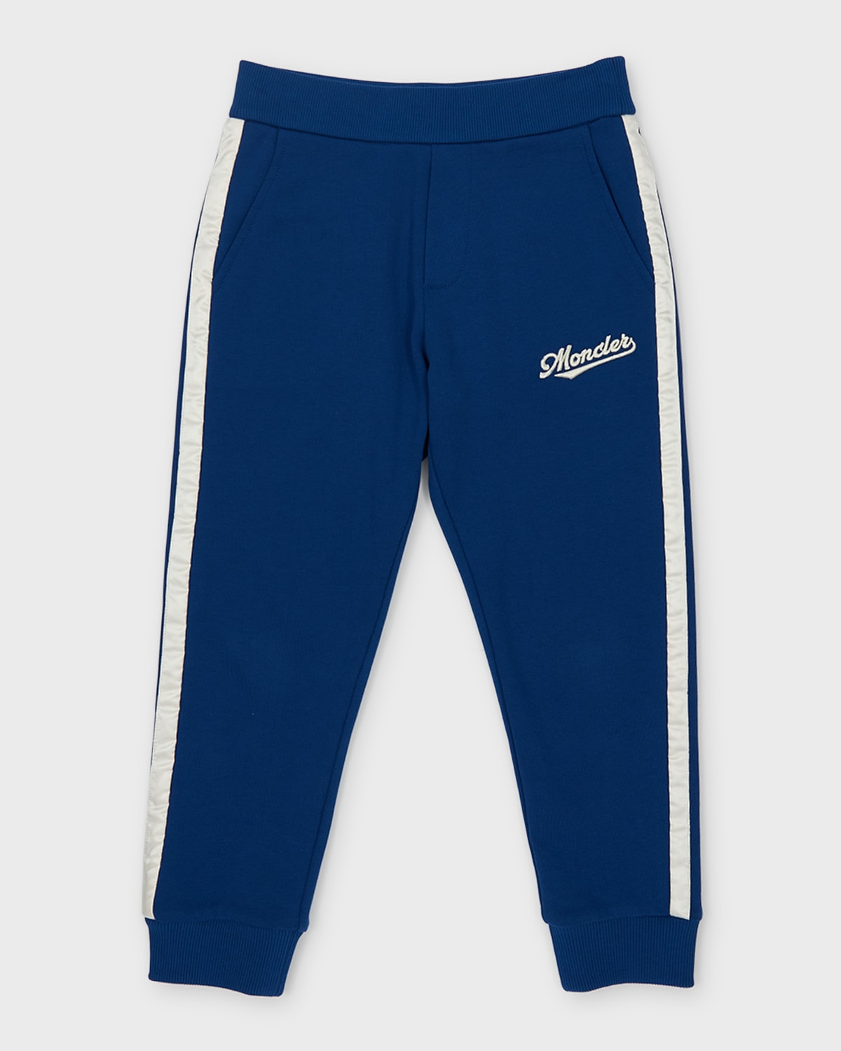 Moncler Kids' Boy's Baseball Logo-print Sweatpants In Navy