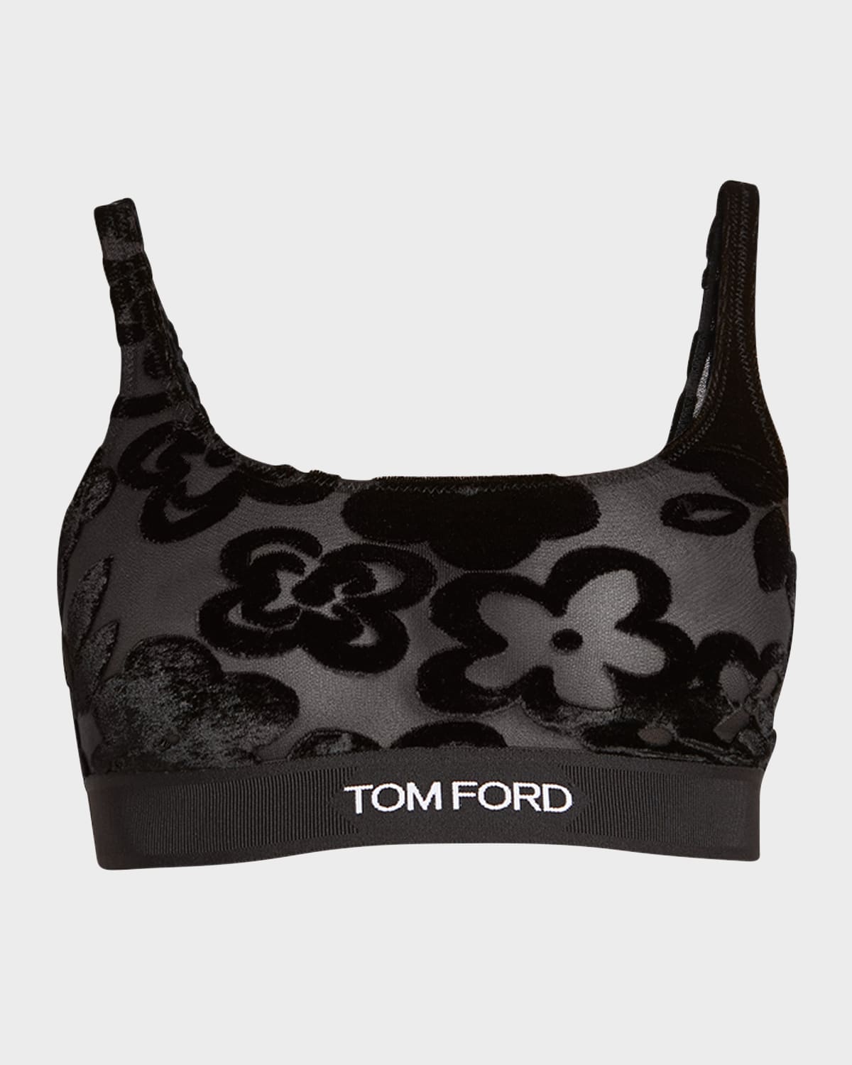 TOM FORD Floral flocked-mesh Bralette - Farfetch