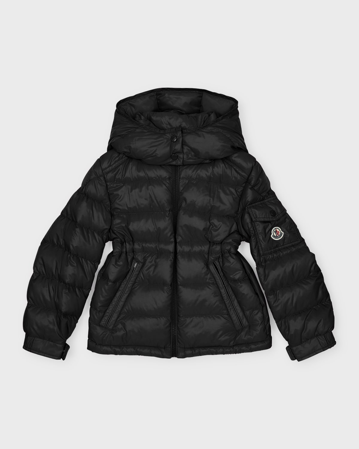 Moncler Kids' Girl's Dalles Long Season Puffer Down Jacket In Black