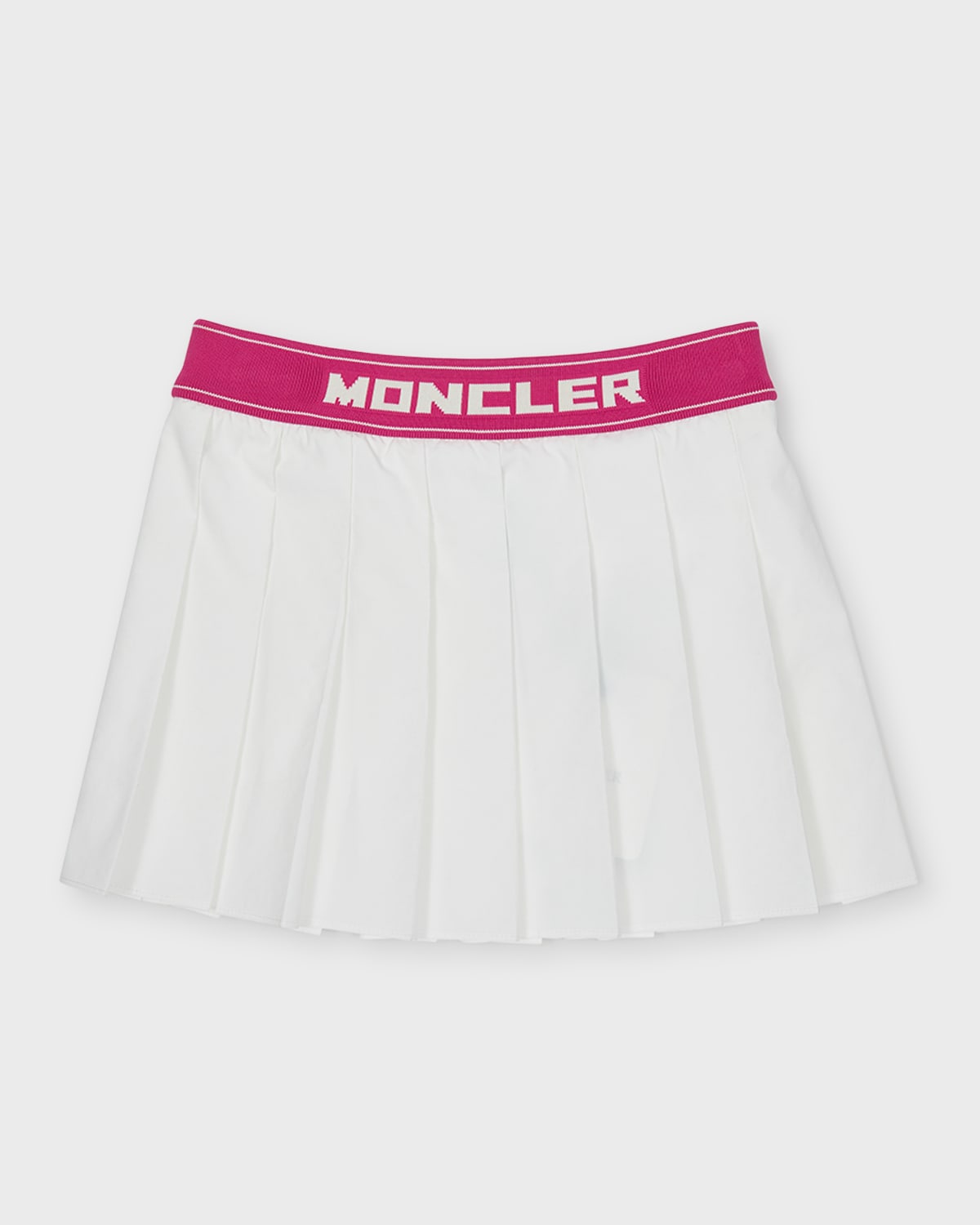 Moncler Kids' Little Girl's & Girl's Banded Logo Pleated Skirt In White