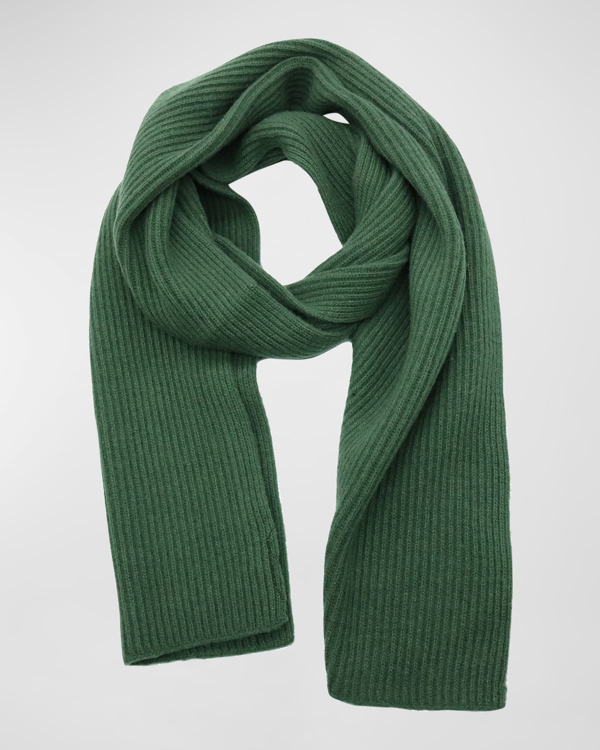 Portolano Men's Rib Cashmere Scarf In Olive