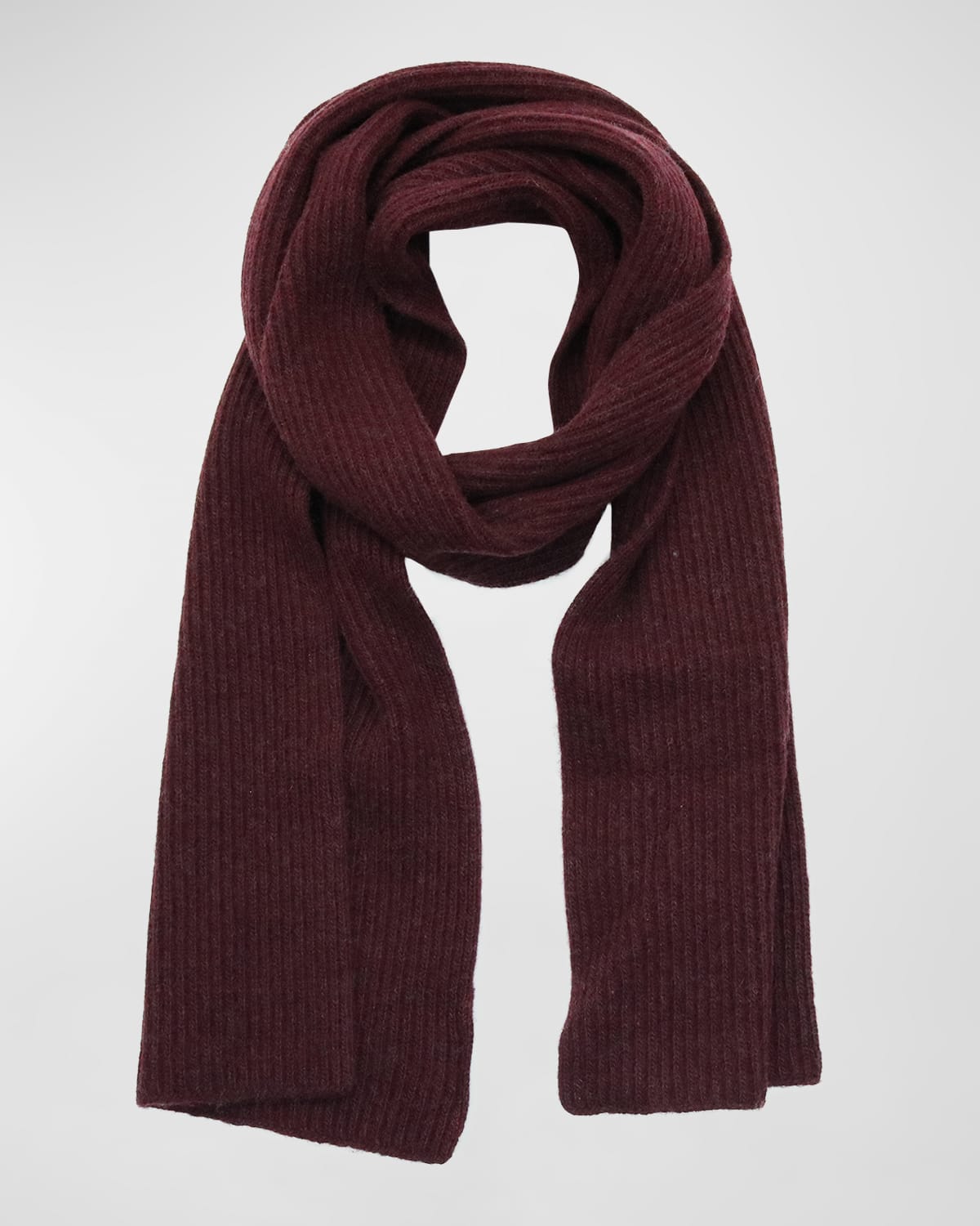 Portolano Men's Rib Cashmere Scarf In New Wine