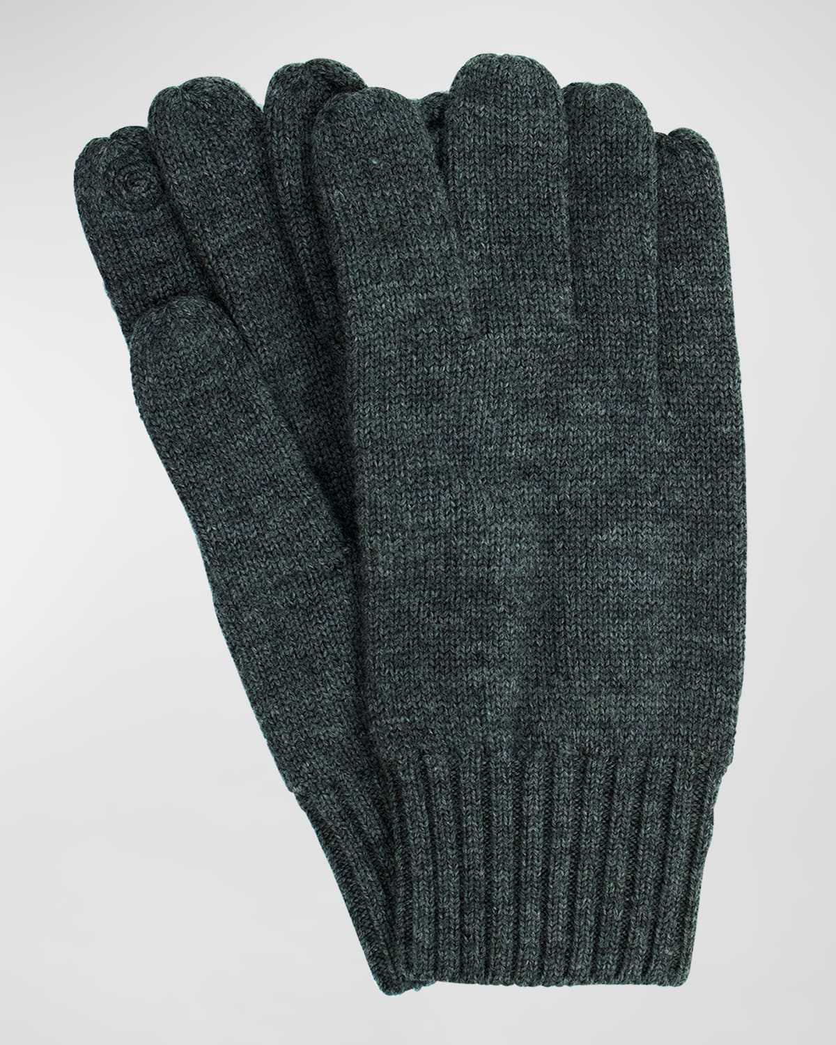 Portolano Cashmere Tech Gloves In Heather Charcoal