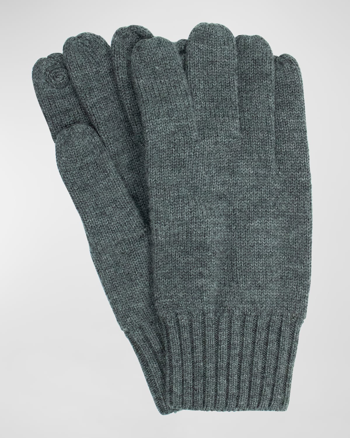Portolano Men's Wool Touchscreen Gloves In Grey