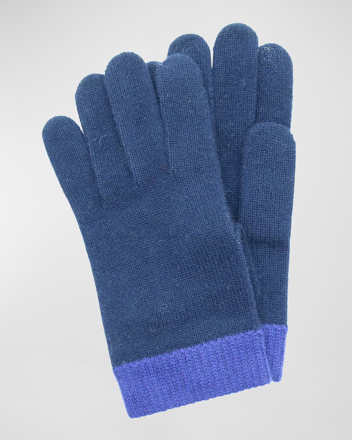 Portolano Colorblock Cashmere & Wool Tech Gloves In Navy/pegasus