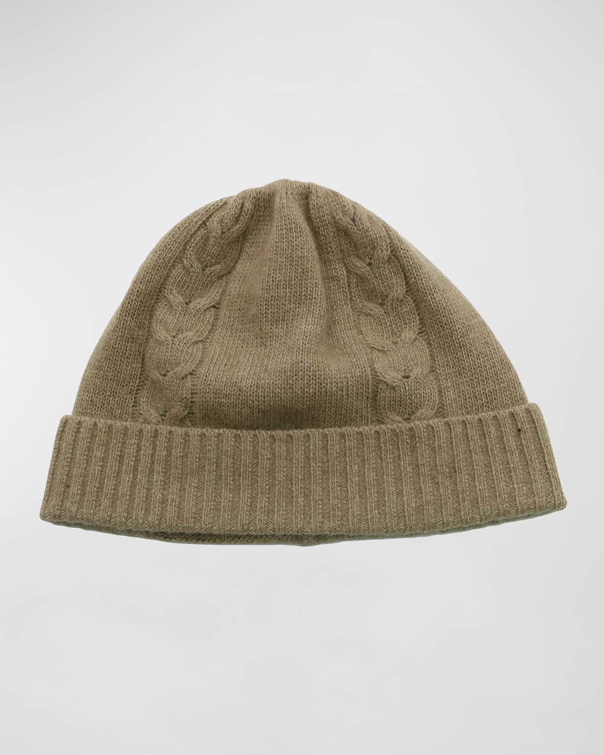 Portolano Men's Cable-knit Beanie Hat In Nile Brown