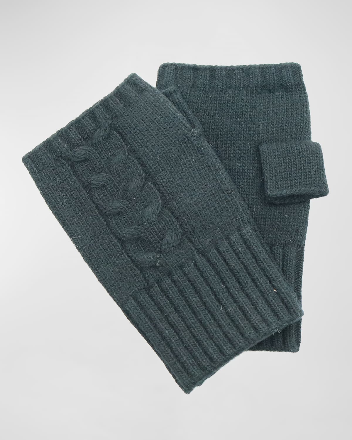 Portolano Men's Cable-knit Fingerless Gloves In Black