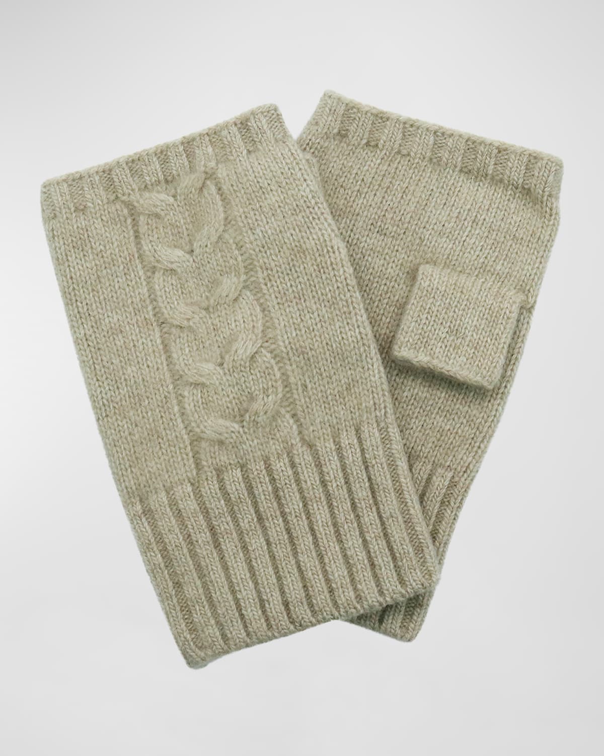 Portolano Men's Cable-knit Fingerless Gloves In Oatmeal