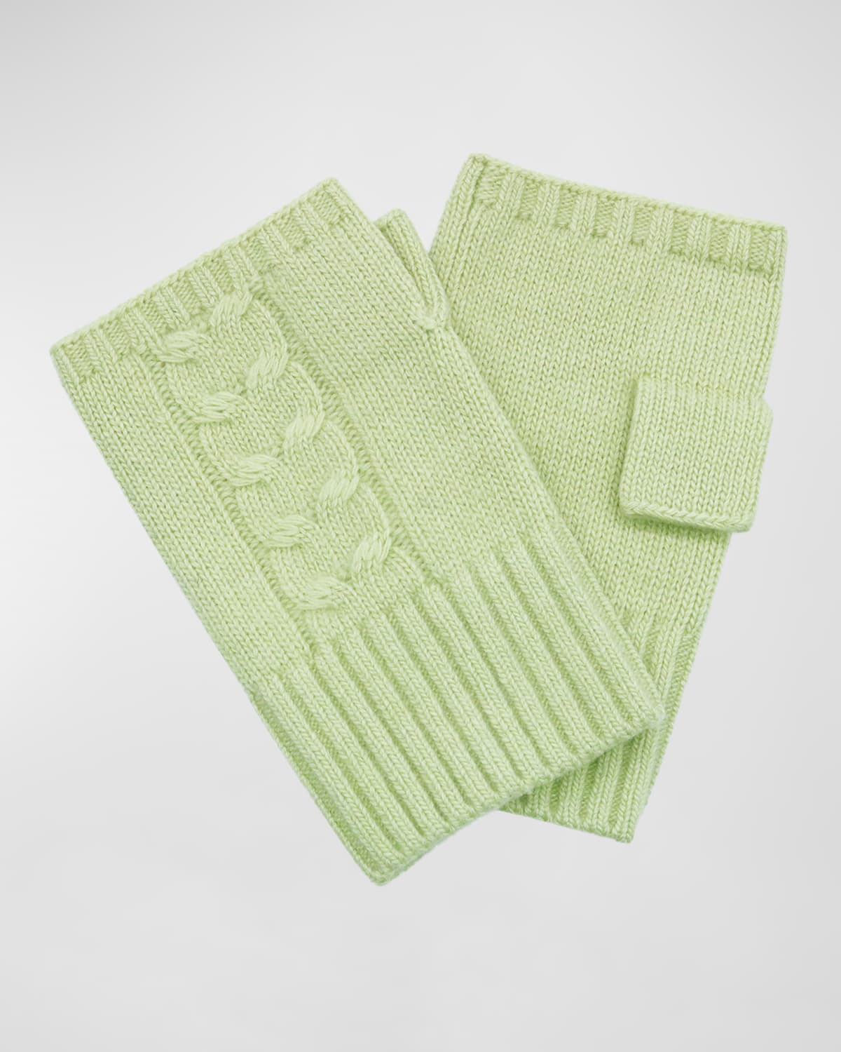 Portolano Men's Cable-knit Fingerless Gloves In Green