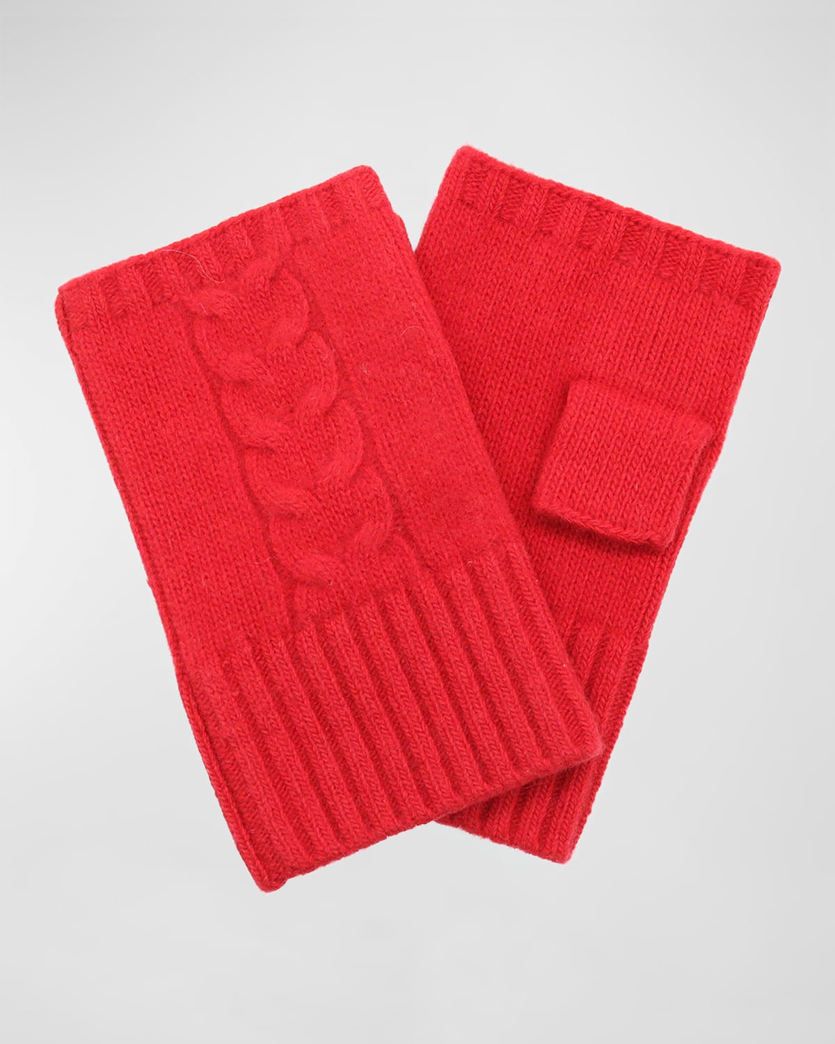 Portolano Men's Cable-knit Fingerless Gloves In Rubino