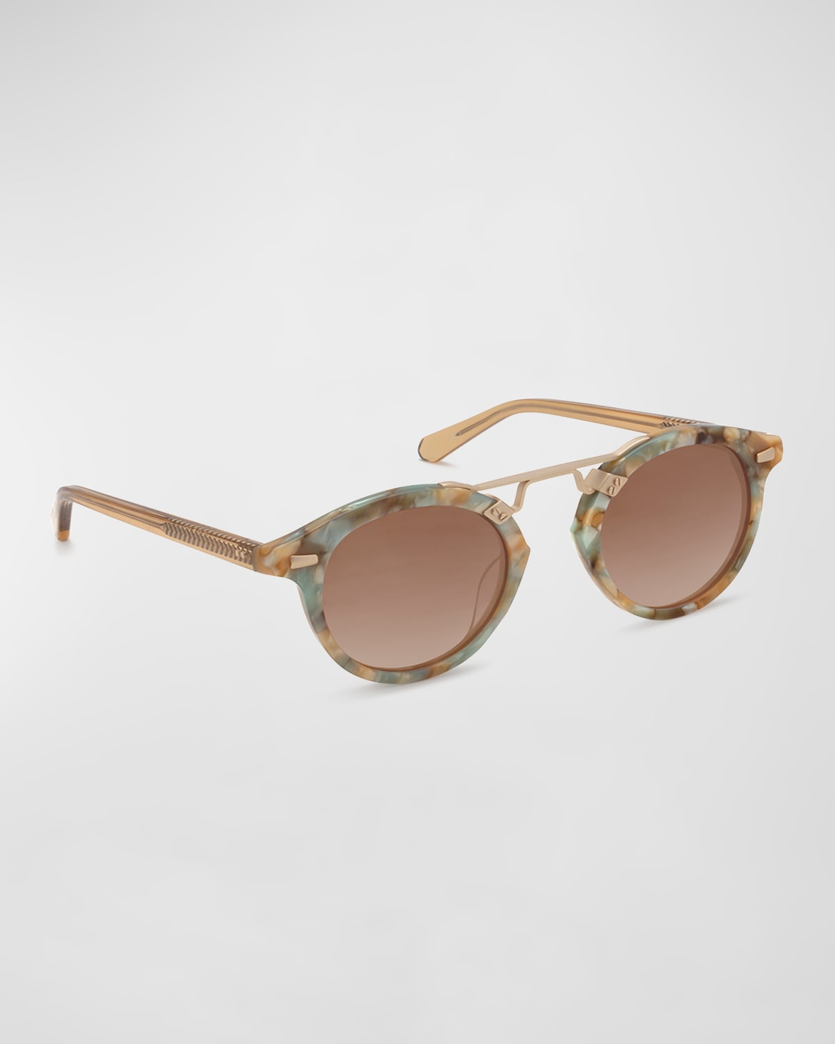 Krewe Stl Ii Mixed-media Aviator Sunglasses In Pearlescent Sweet