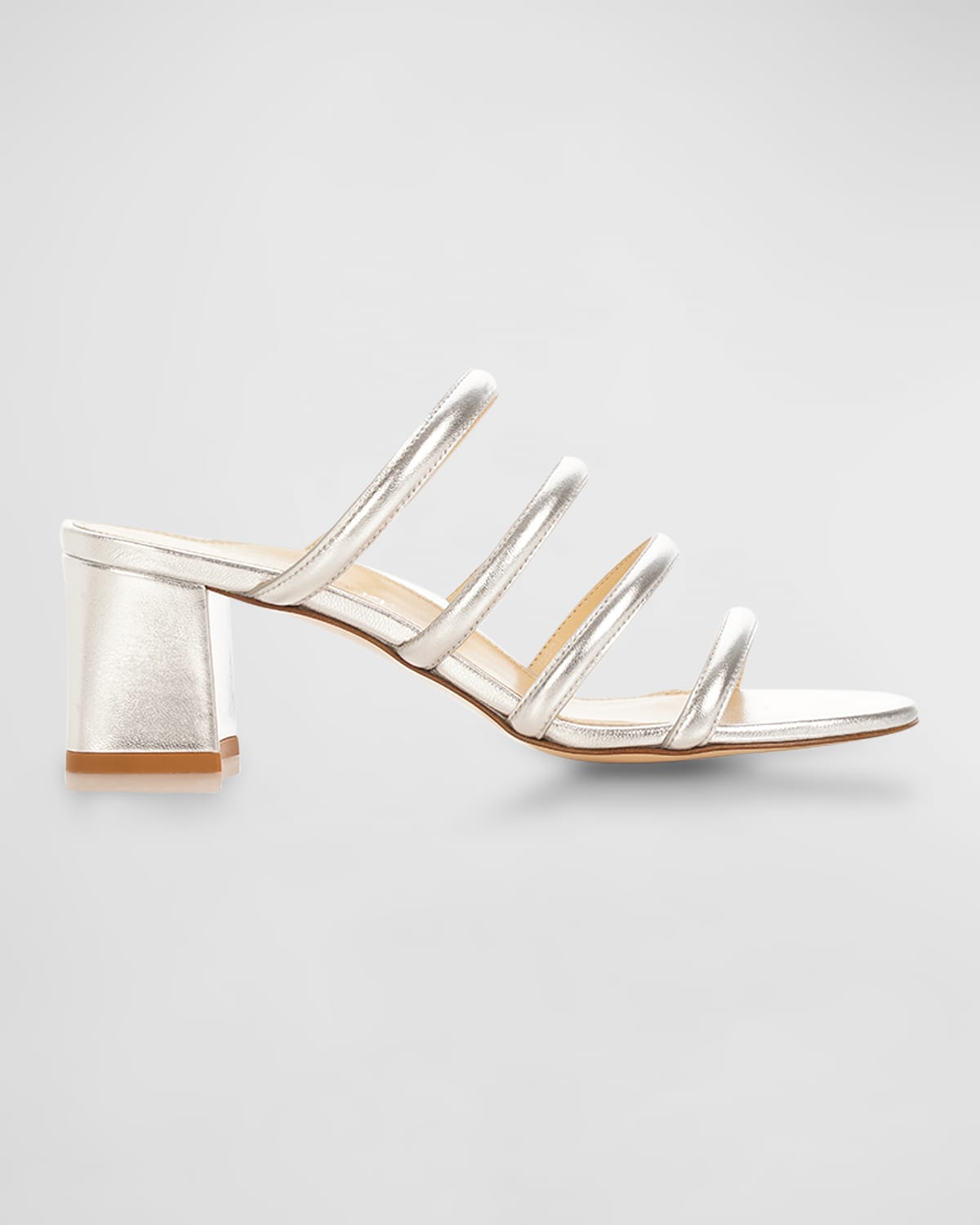 Marion Parke Paola 60mm Block Heel Sandals In Silver