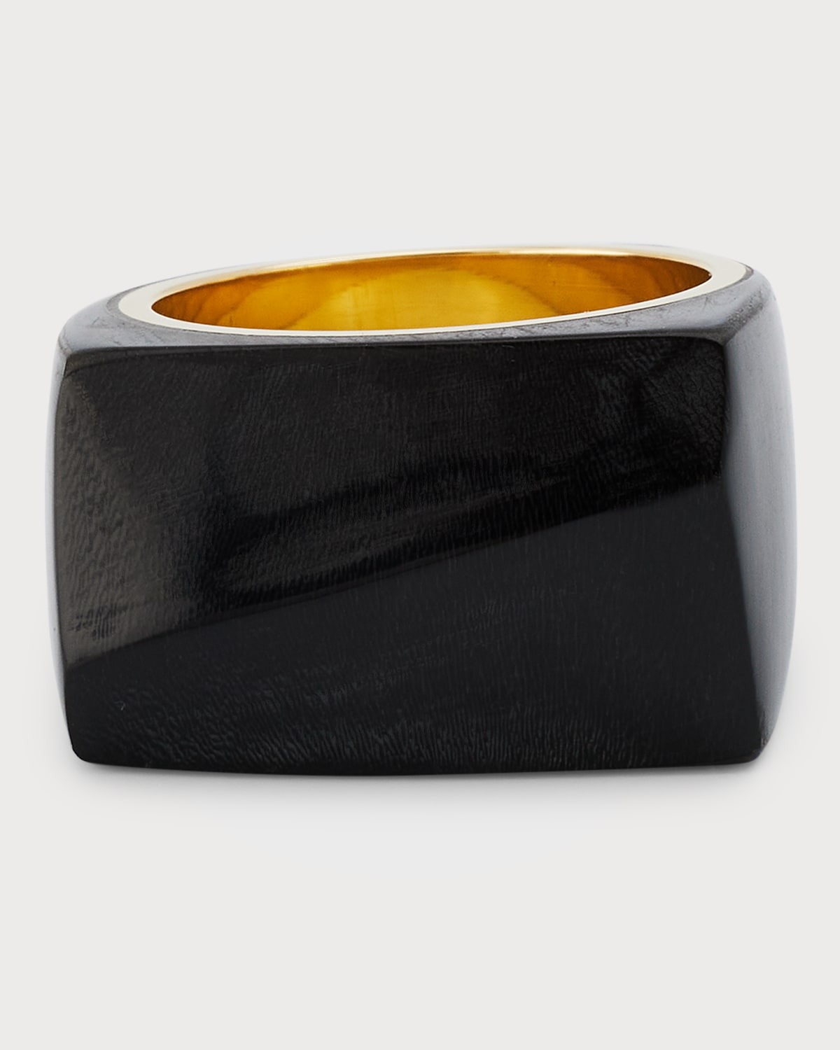 Soko Sura Horn Ring, Black In Brass/black