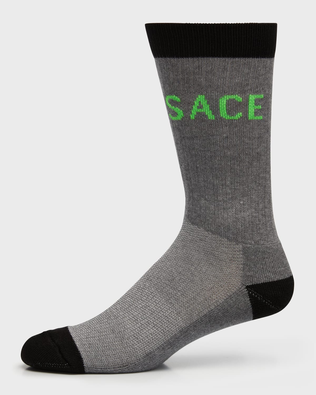 Versace Men's Jacquard Logo Crew Socks In Graylimeblack