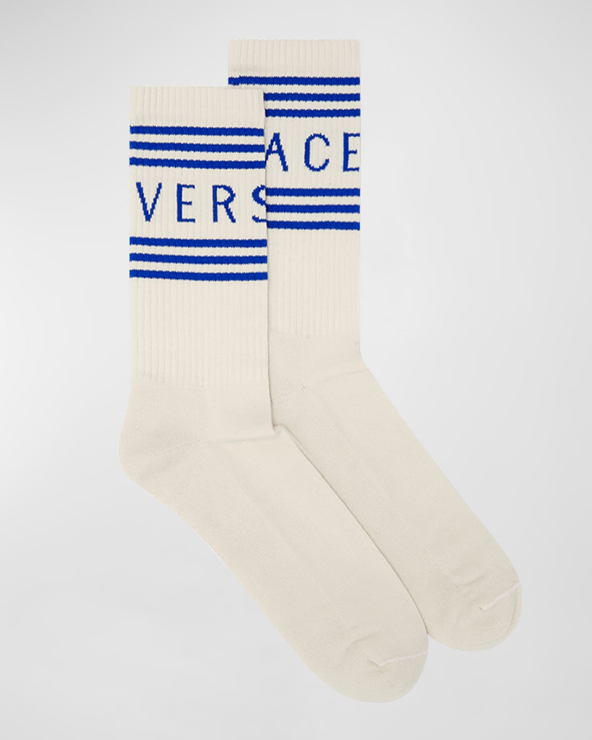Versace Men's Athletic Logo Crew Socks