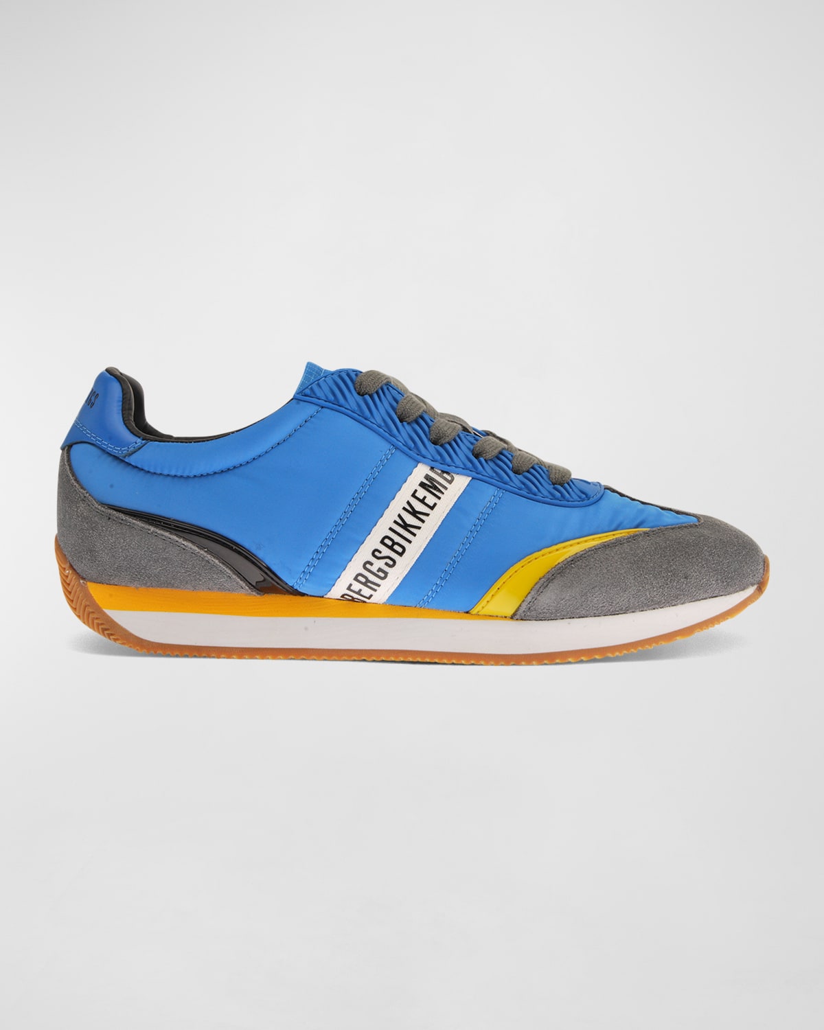 Bikkembergs Men's Nylon Logo Low-top Sneakers In Sky Blue